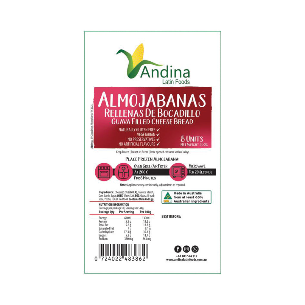 Guava Filled Cheese Bread Almojabanas x8 (350g)