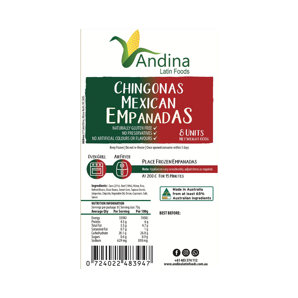 Mexican Empanadas x 8 (600g)