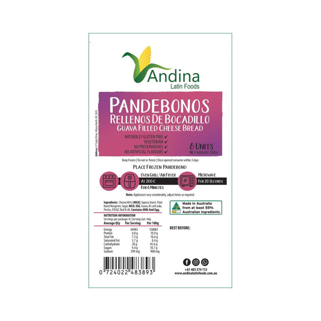 Guava Filled Cheese Bread Pandebonos x8 (350g)