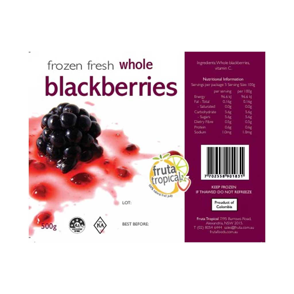 Mora Entera Frozen Whole Blackberry Pulp Fruit (500g)