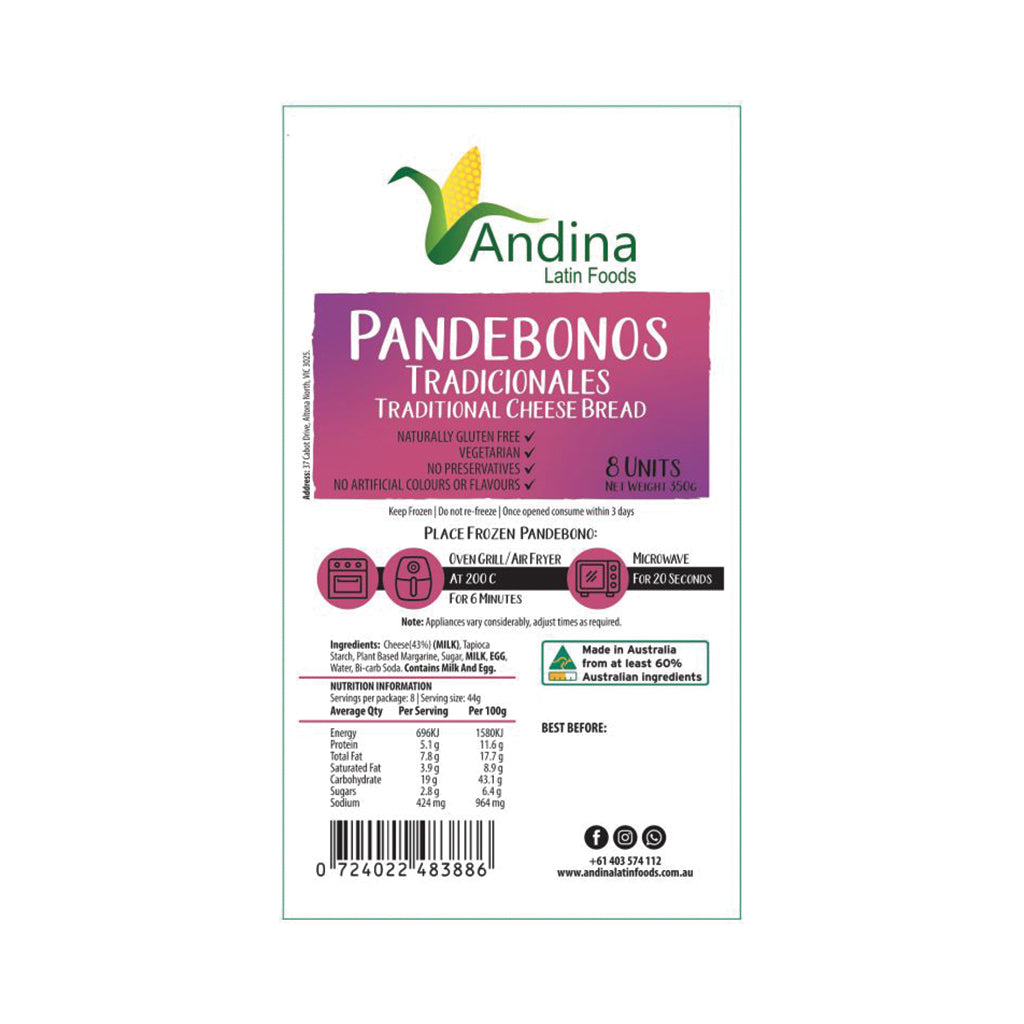 Traditional Cheese Bread Pandebonos x8 (350g)